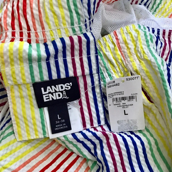 Lands' End NWT Seersucker Volley Swim Trunk Men Various - Picture 10 of 15